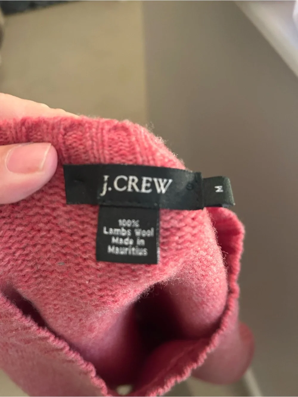 J. Crew Pink Lambswool Crewneck Sweater
